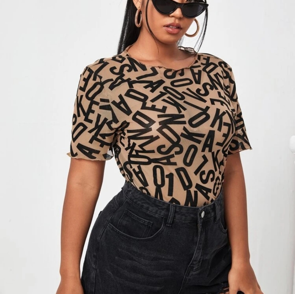 Sheer Letter Top - Picture 1 of 5